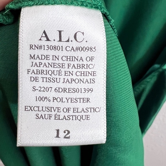 TUCKERNUCK A.L.C Blakey Cut out Satin Dress in green size 12 - Picture 14 of 15